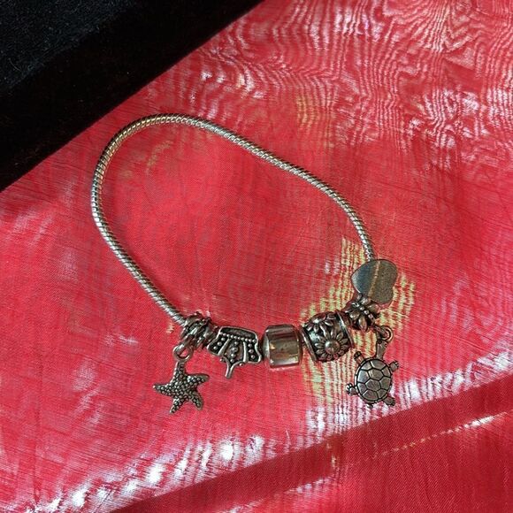 Multi Charm Silver Sea Bracelet - Picture 3 of 4